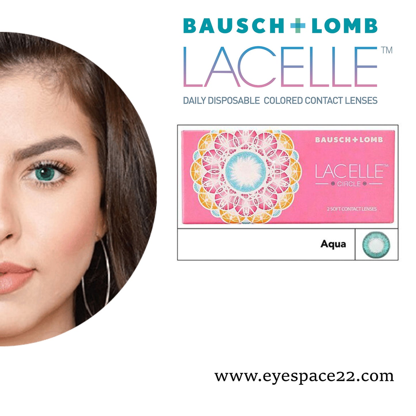 Bausch & Lomb LACELLE CIRCLE - Coloured MONTHLY (1 Pair i.e 2 Pcs)