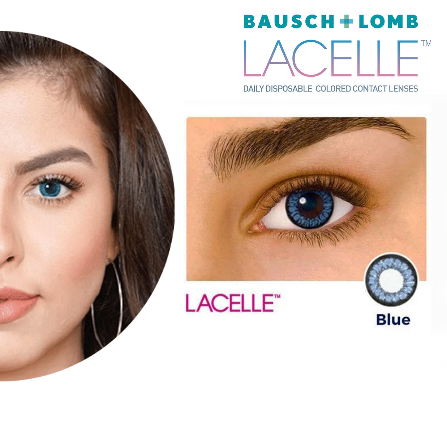 Bausch & Lomb LACELLE CIRCLE - Coloured MONTHLY (1 Pair i.e 2 Pcs)