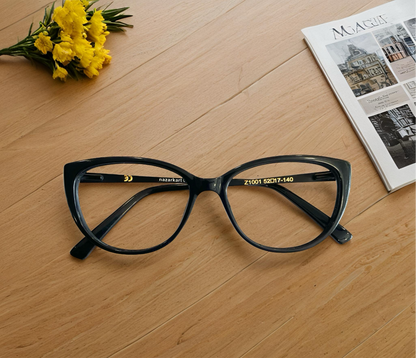 Premium Black Cat-Eye Eyeglasses